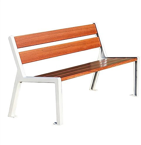 Parkbank Gartenbank 59,0-Zoll-Parkstuhl for den Außenbereich, Terrassenbank for den Außenbereich, Sitz und Rückenlehne aus Lattenrosten mit Beinen aus Aluminiumguss for Verandabänke, Park, Innenhof, H