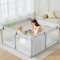 Julrrimg Laufstall Baby 120x120, playpen baby, Laufgitter mit 4 Saugnäpfen, Kippsicher & Stabil für Wohnzimmer und Schlafzimmer