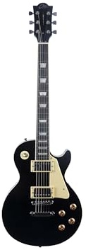 EKO GUITARS – Chitarra Elettrica LS-300, Corpo Pioppo, Manico Acero, Tastiera WPC, 2 Pickup Humbucker, Ponte Tune-O-Matic, 22 Tasti, Scala Standard, Colore Nero