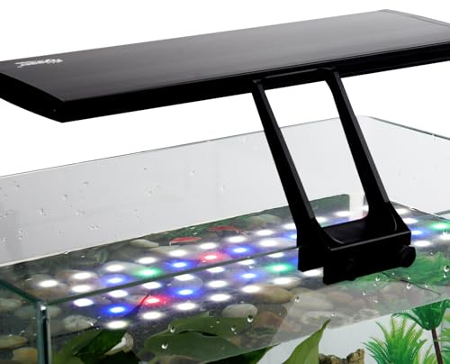 hygger Éclairage Aquarium à Spectre 24/7 Lumière LED Réglable pour Aquarium, 12 W Spectrum Led Light avec 7 Couleurs, Plusieurs Modes, Timer Luminosité Réglable