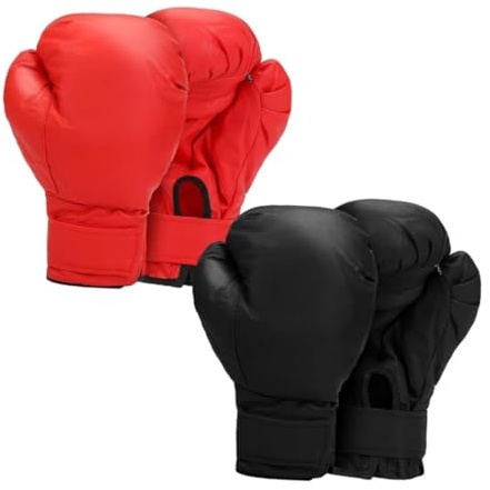 2 paia di guantoni da boxe in pelle PU, guanti da pugilato per MMA, karate, allenamento, sparring, grappling, sanda, allenamento, per bambini