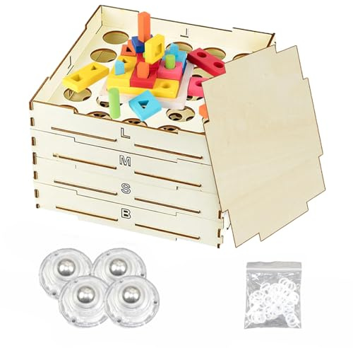 Trieur de blocs de construction – Apprivoisez le chaos des jouets, boîte de tamis de tri, organisateur de tri de blocsde stockage | Boîte à briques portable en bois pour plusieurs blocs de constructi