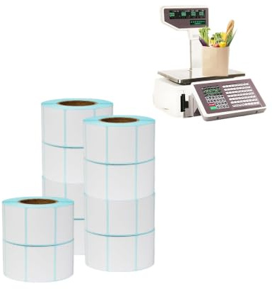 Professionellt Termopapper För Vågar 800 | Industriella Termorullar, Hög Motståndskraft Mot Värmeomväxlingar Och Slitage(10 rolls,40mm*30mm)