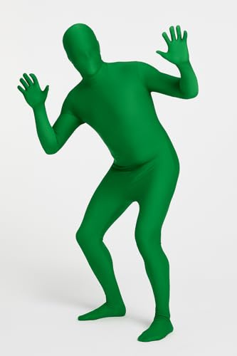 Matissa Green Full Body Suit Alien Zentai Suit – Halloween Costume for Adults Men Women, Scary Goblin Zombie Witch Dragon Cosplay Bodysuit Jumpsuit (Green, Medium Large)
