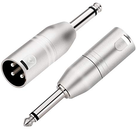 Tisino Adapter från 6,35 mm mono jack TS till XLR hane - 2 st