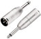 Tisino 6,35 mm-TS-Mono-auf-XLR-Adapter, unsymmetrischer 6,3 mm-Stecker auf XLR-Stecker-Adapter – 2er-Pack