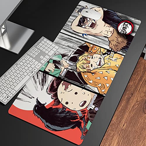 XL Anime Demon Slayer Mousepad HD Utskrift Datorspelare Lås Lås Kant Mus Matta XXL90X40cm Keyboard PC Desk Pad CSGO PAD