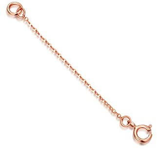SISGEM 9 ct Gold Chain Extender for Necklace, Solid Rose Gold Bracelet Extender Necklace Extension, for Collar Choker Anklet (Length: 2)