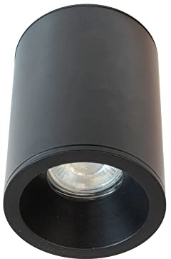 wonderlamp Foco superficie para Interior o Exterior Negro, IP65, Apto Baños, Bombilla GU10, Cilíndrico, Lutar