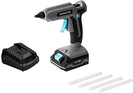 Cecotec Pistola de Encolar sin Cables CecoRaptor Perfect Fix 2020 Advance. Batería 20V y 2000 mAh, Barras de Diámetro 11mm y 150 mm de largo, Temperatura de trabajo 180ºC, Autonomía hasta 30 min