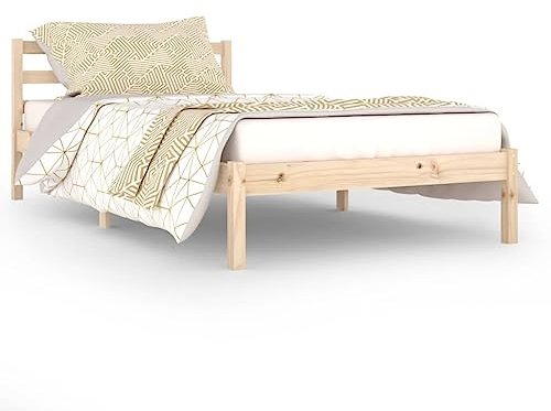 vidaXL Massivholzbett Bettgestell Bett Holzbett Einzelbett Bettrahmen Lattenrost Schlafzimmerbett Schlafzimmermöbel Kiefer 100x200cm