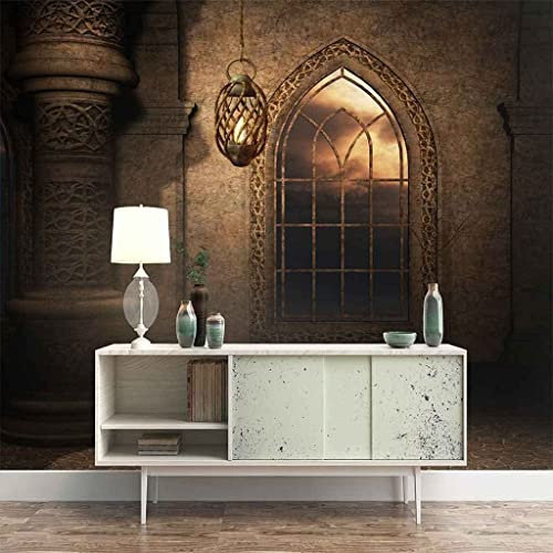Mural De Foto Personalizado - Paisaje Arquitectónico Retro - Papel Tapiz Autoadhesivo Panorama 3D Mural De Pared Papel Tapiz Efecto 3D Póster De Pared Para Sala De Estar Dormit 250(ancho)x175(alto) cm