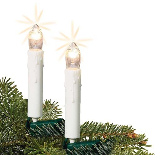 hellum ljuskedja julgran inomhus, 10 lampor varm vit, kontakt | Julgransbelysning med klämma, upplyst 3,60 m, kabel grön, ljusslinga julgran inuti, trädljus <59 lm 150902