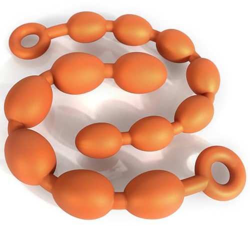 HXLXW Silikon Analkugeln Biegsam & Hautfreundlich Analplugs Anal Kette Anal Trainer Prostata Massage G Punkt Stimulation Große Größe Extra Lang Analkette für Männer Frauen Paare（L）