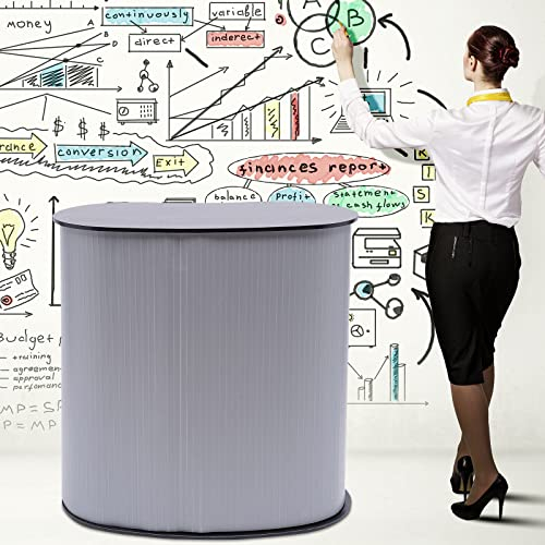 SOPERIT Comptoir de réception Portable Stands de présentation Comptoir d'exposition Pliable Comptoir d'accueil Réception Counter Round 40 x 90 x 90 cm pour Salon de Commerce