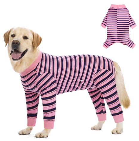 FEimaX Tuta da Recupero per Cani Dopo l'Intervento Chirurgico, Body Post Operatorio per Cane Femmina e Maschio, Tuta di Recupero a Maniche Lunghe per Cani di Piccola Media Grande Taglia (Rosa, M)