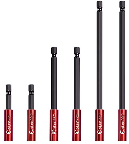 ColumPRO 6PCS Magnetic Extension Bit Holder Set, 60, 100, 150mm Hex Shank S2 Steel Magnetic Drill Bit Extension Holder