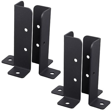 Yardwe Staffa di Base per Palo di Recinzione in Ferro Resistente, Kit da 4 Staffe per Ancoraggio Pali da Terrazza, Supporto Compatto per Riparazione e Rinforzo Ringhiere e Pergole da Giardino