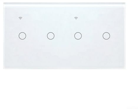 Smart Switch Module, Smart WiFi Switch Compatible For Tuya App, Touch Light Switch Panel, Voice Control/Remote Control, Digital Light Module With LED indicator, For Alexa Voice(white 4gang)