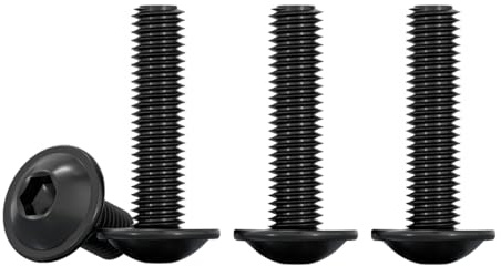 Drenky Tornillos de Acero Inoxidable A2 V2A, M4x25mm Tornillo de Cabeza Alomada con Brida Y Hexágono Interior Tornillo a Máquina con Brida Totalmente Rosca Métrica con Brida, 50 Piezas