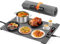AUTOPkio Chauffe Assiette Électrique, Plateau Chauffante Pliable avec 5 Température 4 Timing Auto-Off Verrouillage Enfants Plaque Plat Shabbat pour Buffets Fête Banquet