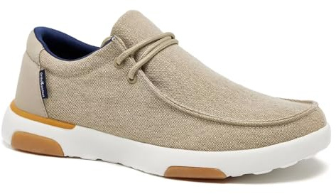 Men's Orthopedic Walking Slip On Shoes : Comfortable Lightweight Supportive Driving Shoes, Breathable Soft Shock Absorber Foot and Heel Pain Relief House Standing Loafers Khaki Size 9.5