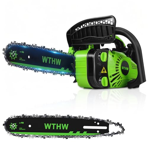 WTHW 25.4CC Top Handle Chainsaw – 12 Inch Gas Powered Arborist Saw for Tree Climbing & Pruning – Lightweight 2-Cycle Engine, Easy Start System & Auto Oiling (WT22)