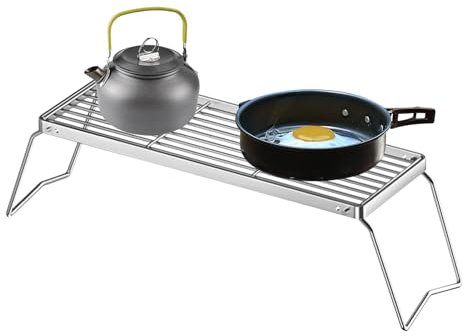 Oseczmut Rejilla Barbacoa - Rejilla Asador Plegable BBQ,Rejilla Cocina Portátil Para Verduras Setas Pollo, Cocina Exterior Para Reuniones Acampada