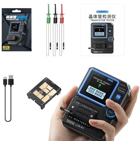 Huehkir Oscilloscopio Portatile - Misuratore Capacità Multifunzione | Controllo Automatico Capacità Diodi Resistenze Rilevatore per Mosfet Npn Test Batteria Triodi Induttanze