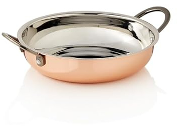 3 poêles de service Steel & Style Ruby, Ø 18 cm, 750 ml, cuivre, laiton, acier nickel-chrome