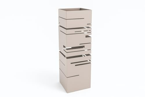 NORDIQ - Paraguero Metálico - Paragueros Modernos y Decorativos - Paragueros Originales para Entrada, Recibidor, Oficina o Comercio | Paragüero de Diseño Elegante y Funcional - Diseño Lineal - Beige