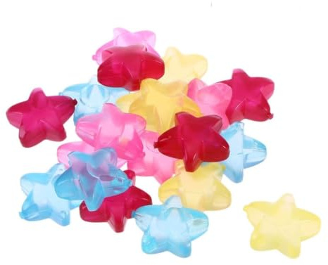 BESTYASH 40 Pièces Lot de Glaçons Réutilisables en Plastique D'étoile pour Boissons Préférées, Set Coloré et Rapide à Congeler pour Maison et Club Couleur Aléatoire