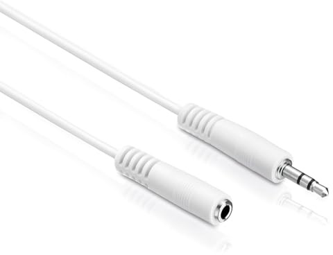 PerfectHD 10m Klinkenkabel Verlängerung 3,5mm | AUX Kabel | Audio Stereo Klinkenkabel | 3,5mm Stecker auf 3,5mm Buchse | Verlängerungskabel für Kopfhörer Smartphones Tablet Handy PC KFZ HiFi | Weiß