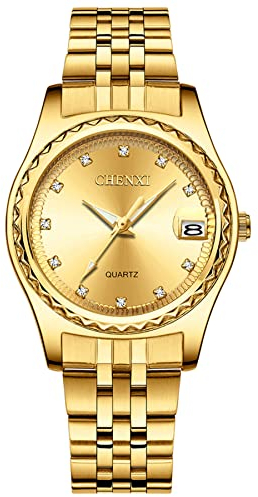 Avaner Armbanduhr Fashion Herrenuhren Damenuhren mit Diamant Skala, Analog Quarzuhr Herren DamenEdelstahluhr mit Lupe Kalender und Leuchtzeiger für Männer Frauen Paare