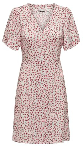 Onlevida S/S Short Dress WVN Noos, Cloud Dancer, XL