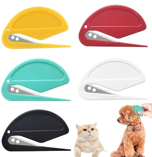 YRAKOZIN [5 Stück] Knotting Comb für Katzen und Hunde, haustiere Entfilzungsmesser mit Stahlklinge, Fellpflege-Knotenentferner