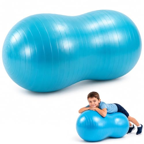 Physioworx Peanut Ball x 50cm – Multiple Use: Exercise, Yoga, Pilates, Rehab, Sensory, Fitness, Birthing and Flexible Seating - Anti-Burst Exercise Ball - Pump Sold Separately