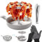 LUFEIS Microwave Bacon Cooker, Reusable Microwave Bacon Rack Vertical Hanger Tray, Multifunctional Microwave Barbecue Grill with Kitchen Tongs and Anti-Scald Gloves, Bacons Cooker for Oven Cooking