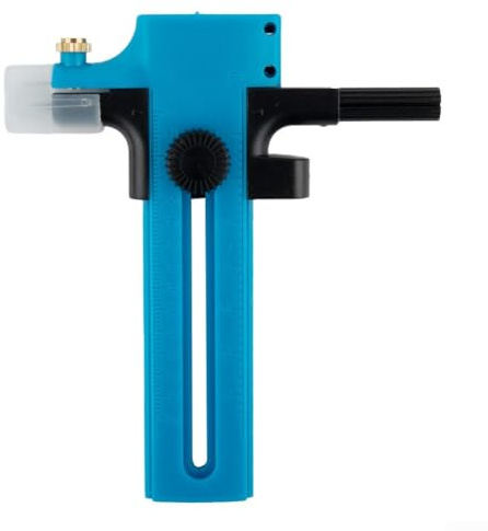 Coupe-cercle pour boussole avec poignée à cliquet pour la fabrication de tissus, loisirs créatifs, scrapbooking, 2 à 15 cm, massicot rotatif avec métrique et impe (bleu)