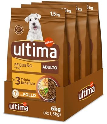 Ultima Pequeño Adult Pollo, Comida seca para perros, Pack de 4 x 1,5kg, Total 6kg