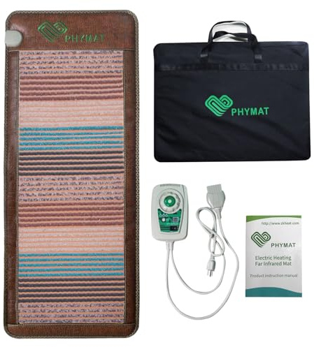 PHYMAT Amethyst Far Infrared Heating Pad 170 x 70cm – Large Full Body Bio Crystal Heating Mat with 5 Gemstones, Adjustable Temperature, Smart Controller, Auto Shut Off
