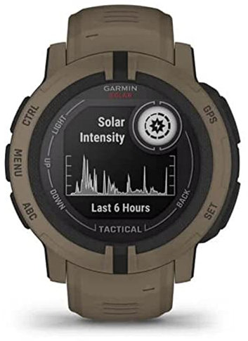 Garmin Instinct 2, Solar Tactical Edition Coyote - Montre GPS Solaire Robuste et connectée - Boîtier 45 mm