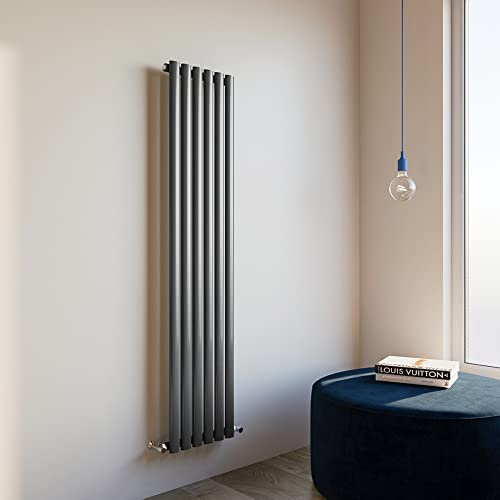 Oval Column Radiator 1600x354mm Vertical Design Single Central Heating Anthracite Rad