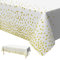 Xinvery Dot Tischdecken, Weiß Gold Konfetti Party Tischdecken Rechteckige wasserdichte Einweg Tischdecken für Party Picknick Geburtstag Jubiläum 137 x 274cm