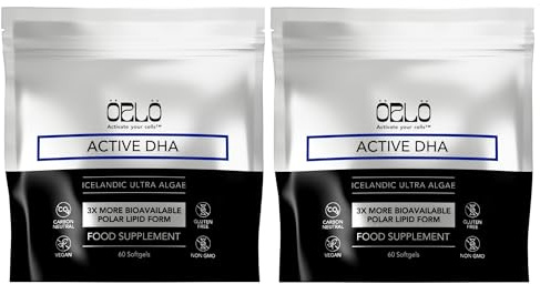 ORLO DHA – Vegan DHA Supplement (EPA & DHA) – Omega 3 Fish Oil & Krill Alternative – Plant-Based Omega-3 Algae Oil – Brain & Heart Support (120 Mini Burpless Softgels)