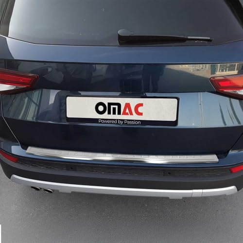 OMAC Ladekantenschutz Stoßstangenschutz kompatibel mit Cupra Ateca 2018-2021 Edelstahl Gebürstet