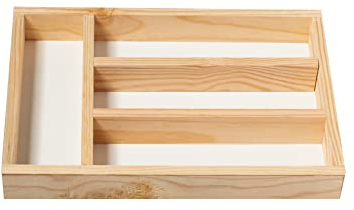 Organisateur couverts tiroirs de cuisine, organisateur couverts en bois pour tiroir, couverts de tiroir, plateau à couverts compact pour ustensiles de cuisine, organisateur tiroirs (32 x 22 cm)