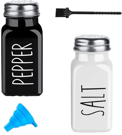 Salz- und Pfefferstreuer, 2 Stück, Weiß und Schwarz