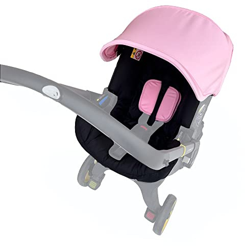 Brogtorl Kit de cambio de ropa para cochecito, cubierta de toldo, cojín de asiento compatible con Doona cochecito de asiento de coche (rosa negro)