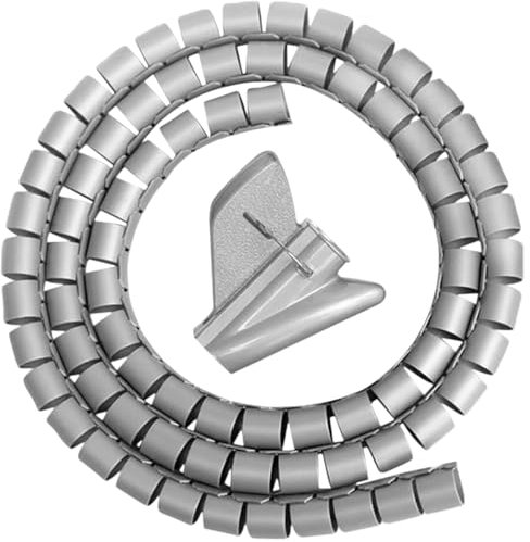 Spirale Avvolgi Cavo Flessibile, 1,5M Ø18mm Guaina per Cavi Flessibile, Raccogli Fili Raccogli Spiralato, con Fermaglio Guidafilo per Organizzare Cavi Di Tv, Computer, Home Theatre 9368012